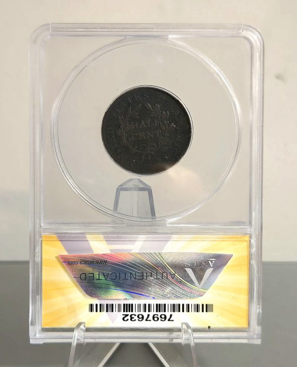 1804 1/2c Draped Bust Half Cent, C-12 Crosslet 4 No Stems ANACS VG10 corroded