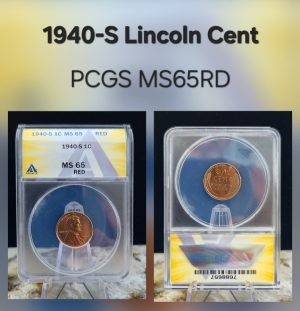 1940-S 1c Lincoln Cent ANACS MS65RED