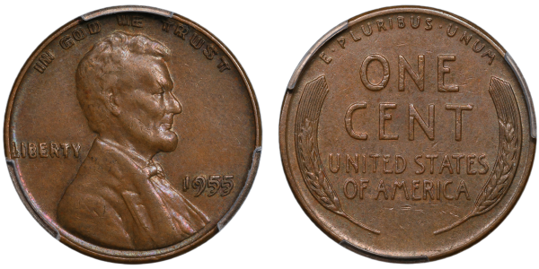 1955 Doubled Die Lincoln Cent FS-101 PCGS AU55