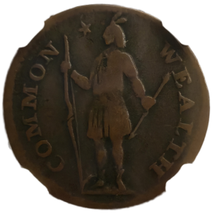 1787 Massachusetts Half Cent NGC VF20BN