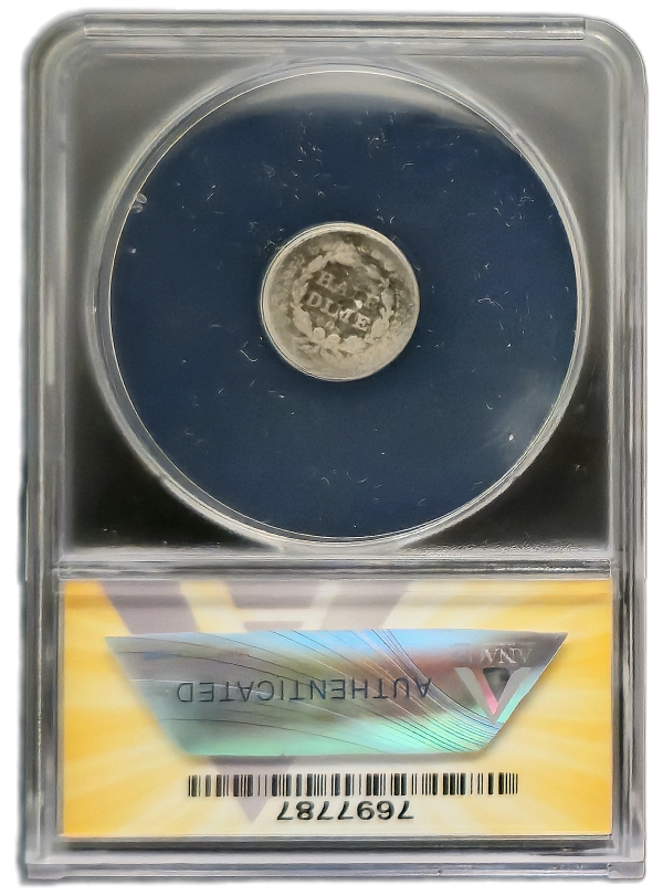 1842-O H10¢ Liberty Seated Half Dime ANACS Fair 2 Details - Bent, Corroded - Image 3