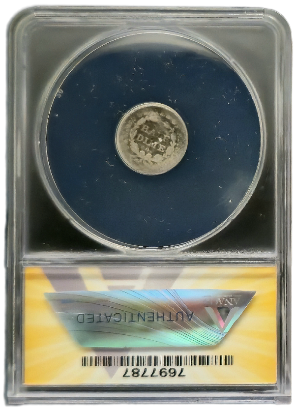 1842-O H10¢ Liberty Seated Half Dime ANACS Fair 2 Details - Bent, Corroded - Image 3