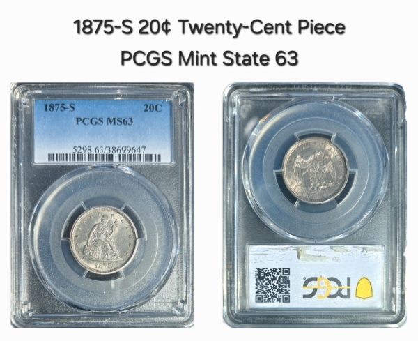 1875-S 20c Liberty Seated Twenty-Cent PCGS MS63 - Image 2