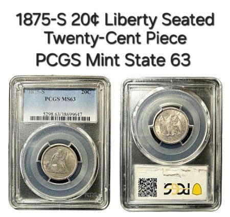 1875-S 20c Liberty Seated Twenty-Cent PCGS MS63