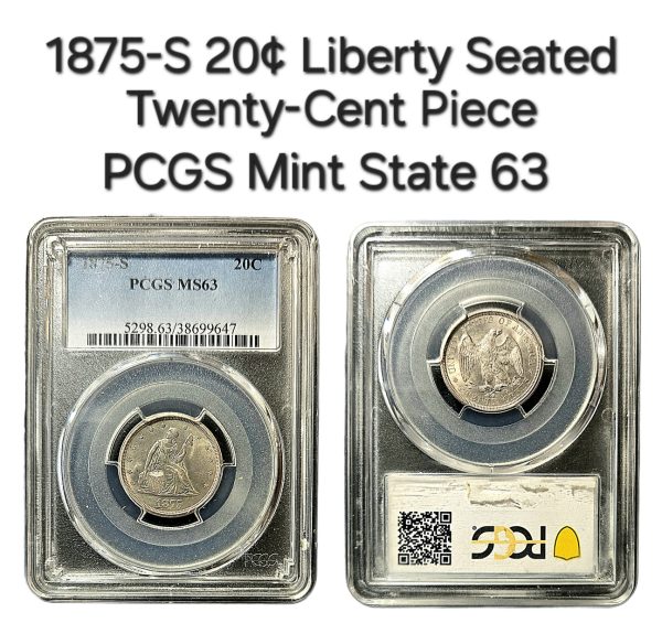 1875-S 20c Liberty Seated Twenty-Cent PCGS MS63