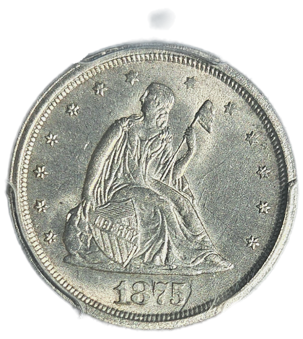 1875-S 20c Liberty Seated Twenty-Cent PCGS MS63 - Image 5