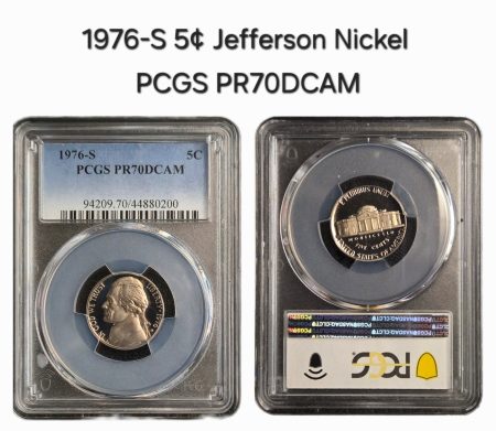 1976-S 5c Proof Jefferson Nickel PCGS PR70DCAM