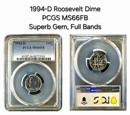 1994-D 10c Roosevelt Dime PCGS MS66FB