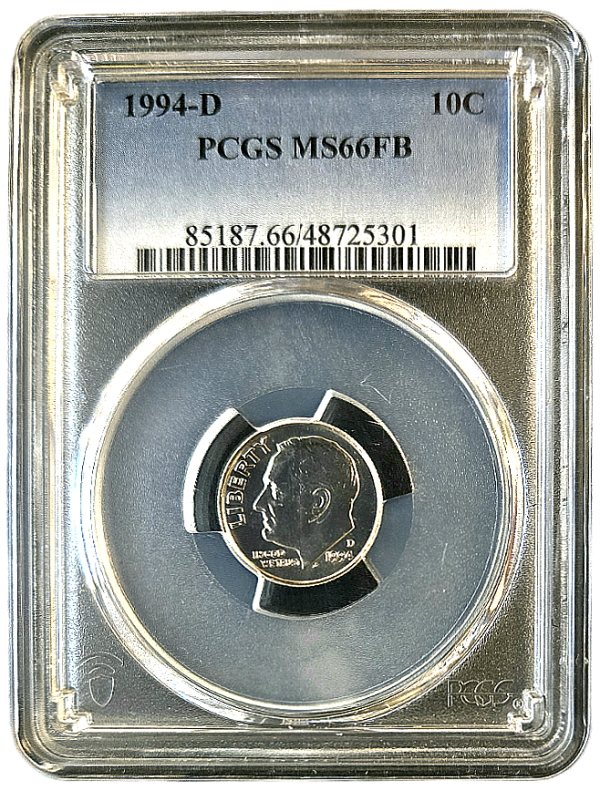 1994-D 10c Roosevelt Dime PCGS MS66FB - Image 2