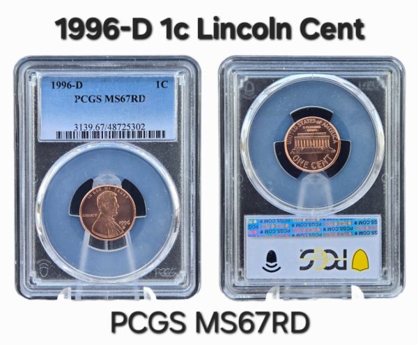 1996-D Lincoln Cent PCGS MS67RD