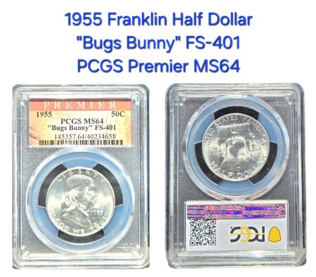 1955 Franklin Half "Bugs Bunny" FS-401 PCGS Premier MS64
