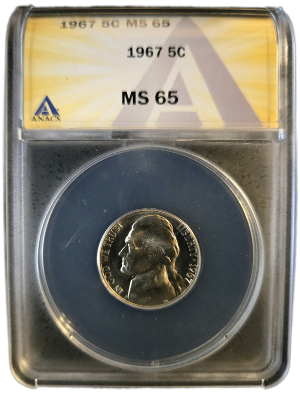 1967 Jefferson Nickel ANACS MS65 - Image 2