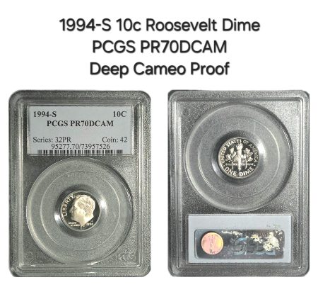 1994-S 10c Roosevelt Dime PCGS PR70DCAM