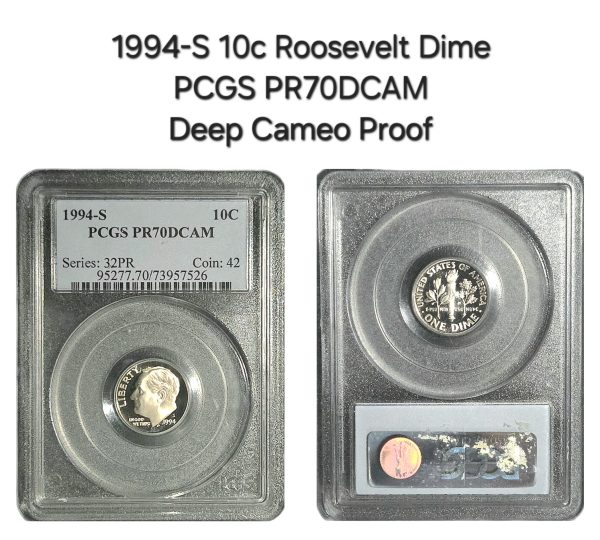 1994-S 10c Roosevelt Dime PCGS PR70DCAM