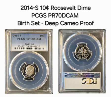 2014-S 10c Roosevelt Dime, Birth Set PCGS PR70DCAM