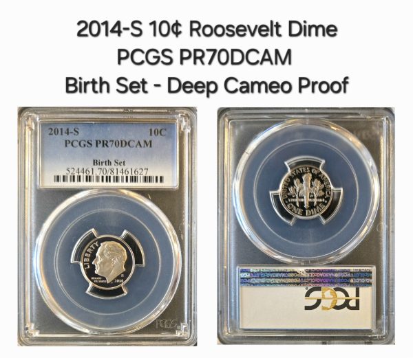 2014-S 10c Roosevelt Dime, Birth Set PCGS PR70DCAM