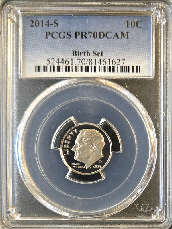 2014-S 10c Roosevelt Dime, Birth Set PCGS PR70DCAM - Image 2