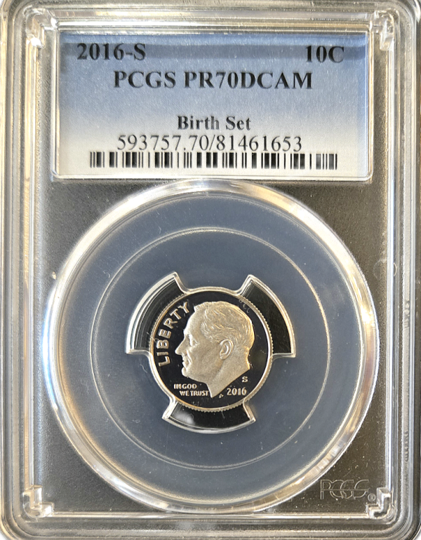 2016-S 10c Roosevelt Dime, Birth Set PCGS PR70DCAM - Image 2