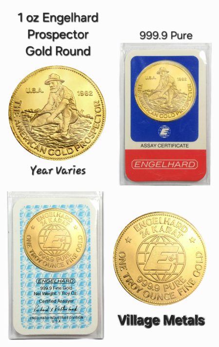 1 oz Gold Round - Engelhard Prospector (Carded)