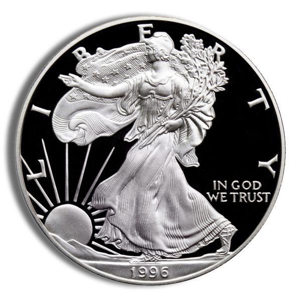 1996-P Proof Silver Eagle with Box & COA - Image 2