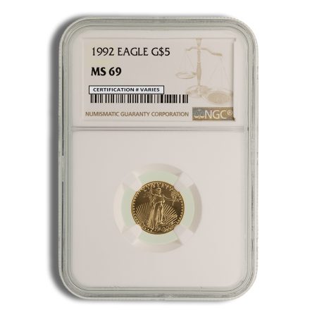 1992 1/10 oz Gold Eagle $5 NGC MS69