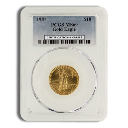 1987 1/4 oz Gold Eagle $10 PCGS MS69