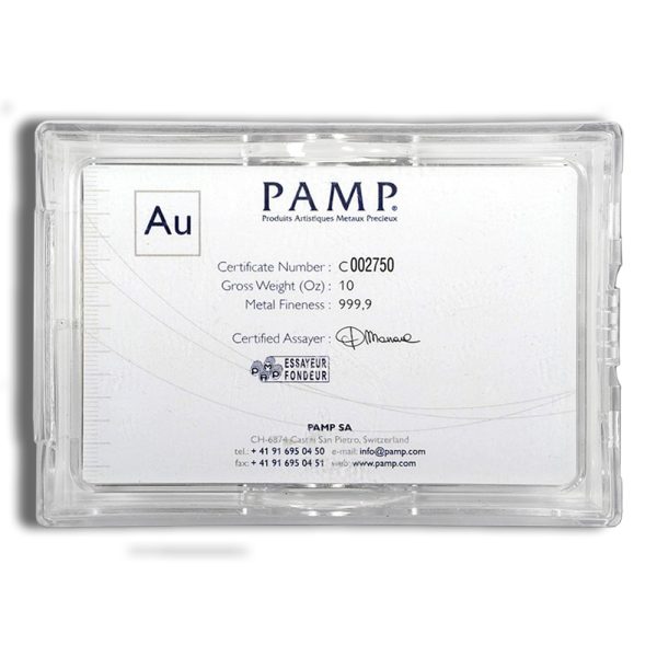 10 oz Gold Bar - PAMP Fortuna (Carded)