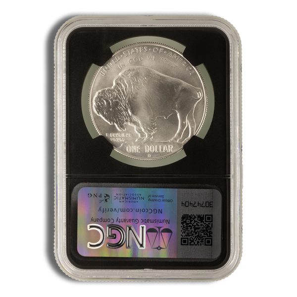 2001-D $1 Silver Buffalo Commem - NGC MS70 (Black Core) - Image 2