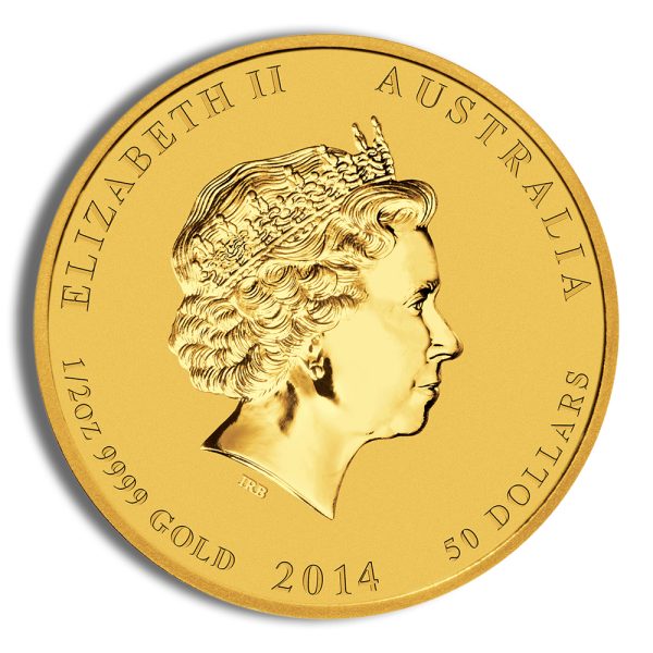 2014 1/2 oz Australia Gold Lunar Horse BU - Series II - Image 2