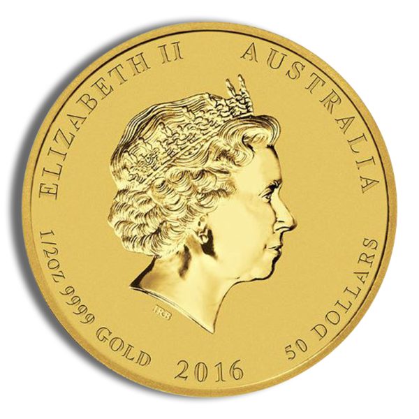 2016 1/2 oz Australia Gold Lunar Monkey BU - Series II