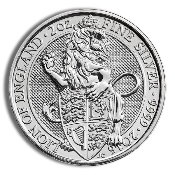 2016 2 oz Silver Great Britain Queen's Beasts - Lion