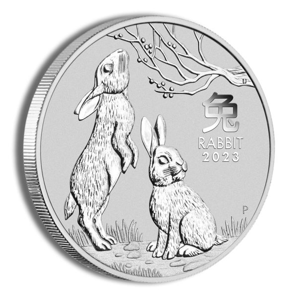 2023 2 oz Australia Silver Lunar Rabbit BU - Series III - Image 3