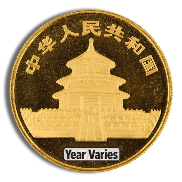 1 oz China Gold Panda - BU - Unsealed (Year Varies) - Image 2