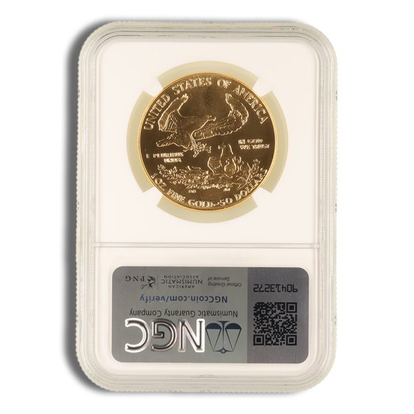 1987 1 oz Gold Eagle $50 NGC MS69 - Image 2