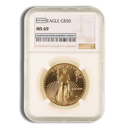 1989 1 oz Gold Eagle $50 NGC MS69