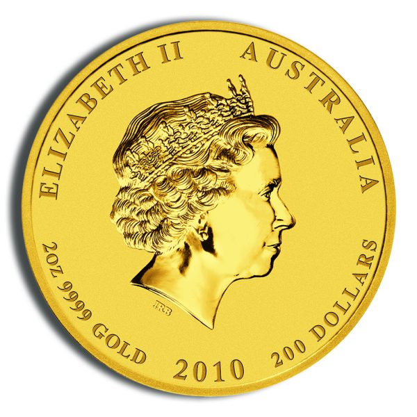 2010 2 oz Australia Gold Lunar Tiger BU - Series II