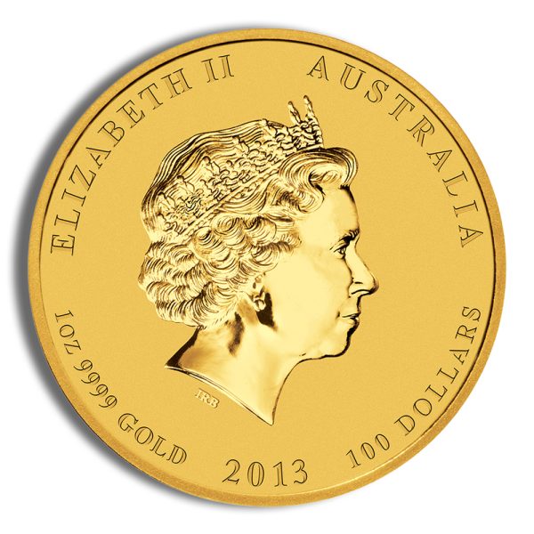 2013 1 oz Australia Gold Lunar Snake BU - Series II