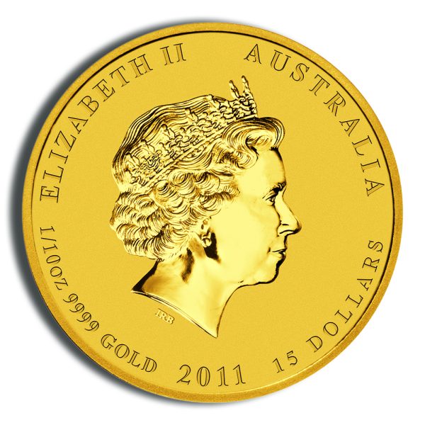 2011 1/10 oz Australia Gold Lunar Rabbit BU - Series II