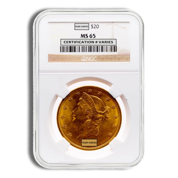 $20 Gold Liberty Double Eagle - NGC MS65