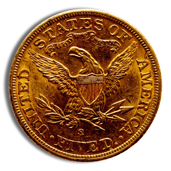 $5 Gold Liberty Half Eagle - AU