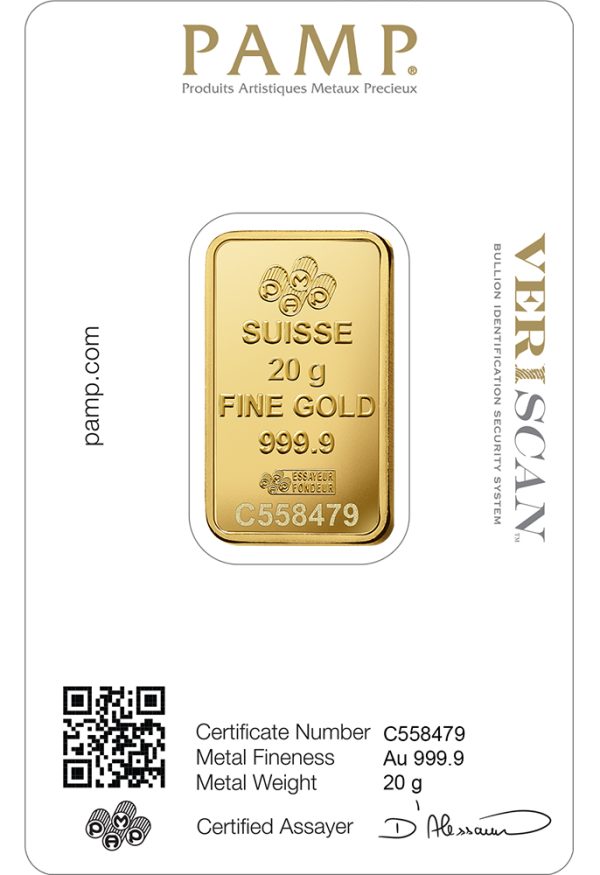 20 gram Gold Bar - PAMP Fortuna (Carded) - Image 2
