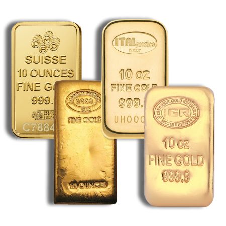 10 oz .9999 Gold Bar - Brand Varies