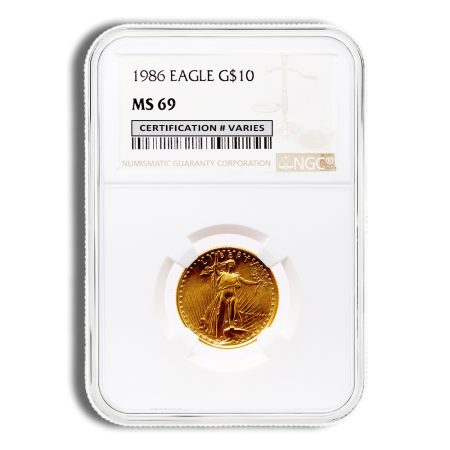 1986 1/4 oz Gold Eagle $10 NGC MS69