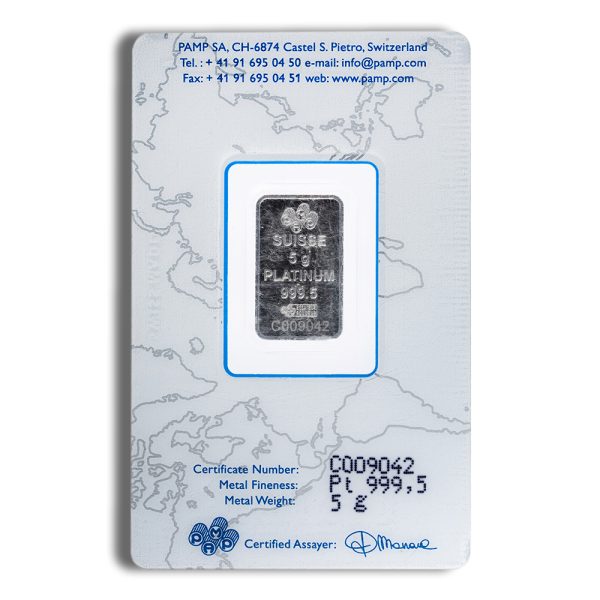 5 gram Platinum Bar - Brand Varies (Carded)