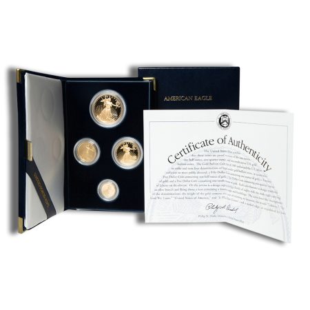 Four-Coin Proof Gold Eagle Set - Box/COA (Date Varies)