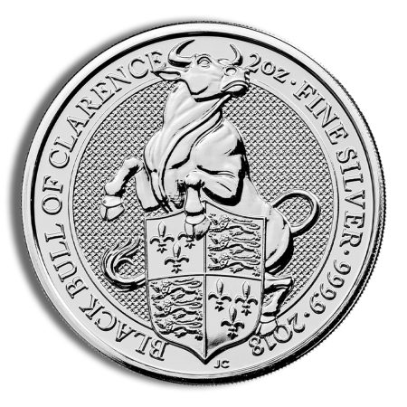 2018 2 oz Silver Great Britain Queen's Beasts - Bull
