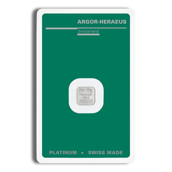 1 gram Platinum Bar - Argor-Heraeus (Carded)