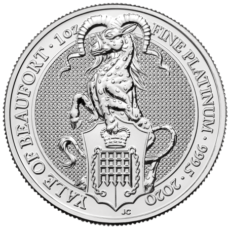 2020 1 oz Great Britain Queen's Beast Platinum Coin - Yale of Beaufort