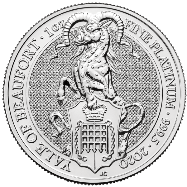 2020 1 oz Great Britain Queen's Beast Platinum Coin - Yale of Beaufort
