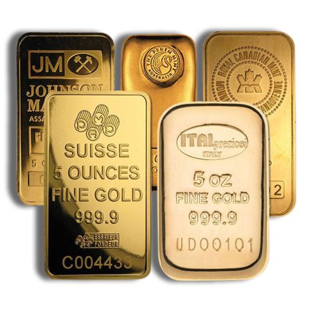 5 oz .9999 Gold Bar - Brand Varies